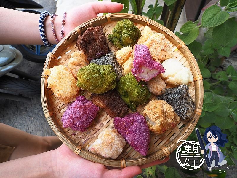 桃園中壢美食-幾何圖形椪餅煎-中壢也有彩色白糖粿，還有加了起司的椪糖煎  （邀約） @yass集合啦！